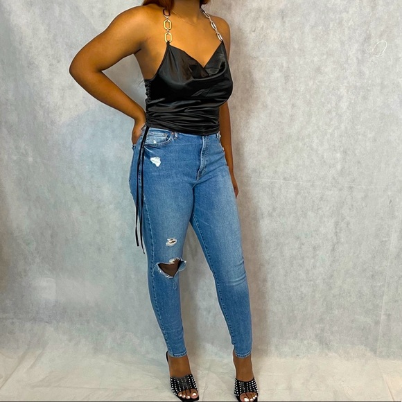 Black silky halter - Picture 3 of 5